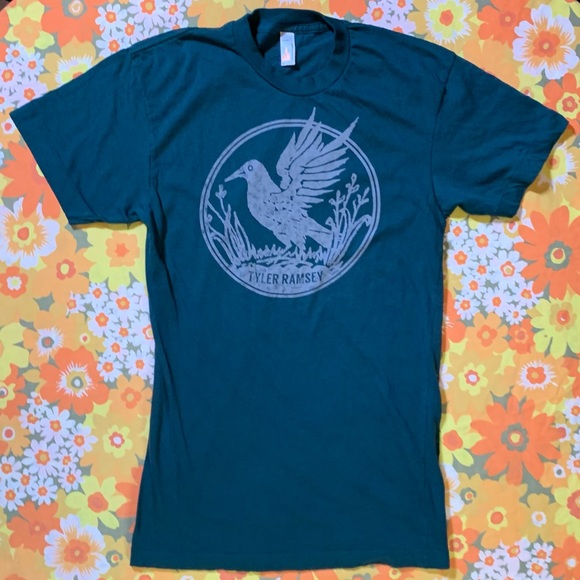 Tyler Ramsey Teal Blackbird Band Tee American Apparel Summer Shirt Women’s Small - Picture 10 of 16
